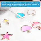 MECCANIXITY Holographic Clear PVC Vinyl Film Holographic PVC Fabric Waterproof Dichroic Film 12 x 48 Inch for Handbags Bows Earrings DIY Craft,Laser Dark Orange