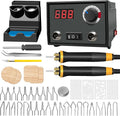 Wood Burning Tool, Wood Burner kit Pen 25~750℃, Wood Burning kit with Digital Thermometer Temperature Adjustable Temperature, 2 pyrographic Wood Burning pens, 30 Wood Burning Pen Tips