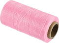 MECCANIXITY Waxed Thread,284 Yard 0.8mm 150D Flat Wax Thread Polyester Waxed String for Leather Sewing Hand Weaving Book Binding Home Decoration,Pink