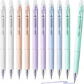 Temiary 10 Pcs Retractable Erasable Gel Pens, Fine Point 0.5 mm, Make Mistakes Disappear, Smooth Writing Gel Pen with Eraser for Journaling Note Taking Marking Planner Crossword Puzzles (Blue Ink)