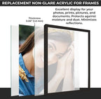 Non-Glare Acrylic Replacement for 11.5x17.5 Picture Frame, Replacement Plexiglass for 11.5x17.5 Photo Frame, UV-Resistant Non-Glare Acrylic Cover Sheet