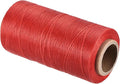 MECCANIXITY Waxed Thread,284 Yard 0.8mm 150D Flat Wax Thread Polyester Waxed String for Leather Sewing Hand Weaving Book Binding Home Decoration, Red