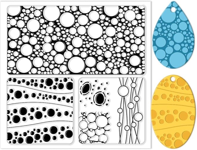 CHGCRAFT Bubbles Silicone Clay Texture Mat Silicone Texture Stamps Clay Modeling Pattern Pad for DIY Clay Jewelry Earrings Clay Mat Stamps for Decorative Card Making