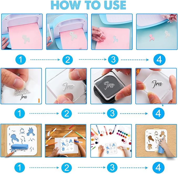ORIGACH Iris Layering Stencil Stamp and Die Set for Card Making, Flower Stencil Template Silicone Clear Stamps and Metal Die Sets for DIY Scrapbooking Photo Album Crafting