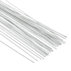 PATIKIL 22 Gauge 16" Floral Stem Wire, 100 Pcs Paper Wrapped Iron Artificial Flower Stem Accessories for DIY Bouquet Stem and Craft Decoration, White