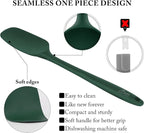 HOTEC 600℉ Heat Resistant BPA-Free Silicone Rubber Spatula Set,Kitchen Cooking Spatulas, Baking, Mixing for Non Stick Cookware, Dishwasher Safe, Dark Green Set of 5