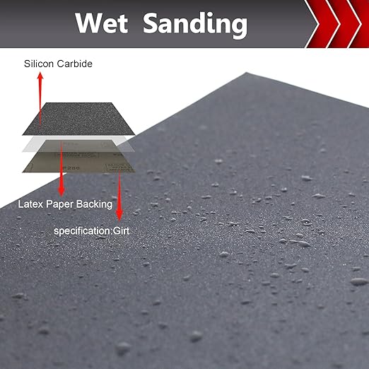 25 Pcs Wet Sandpaper, Sand Paper Assortment 400/600/800/1000/1200/1500/2000/2500/5000 Sandpaper Sheet Sandpaper for Wood Auto Metal