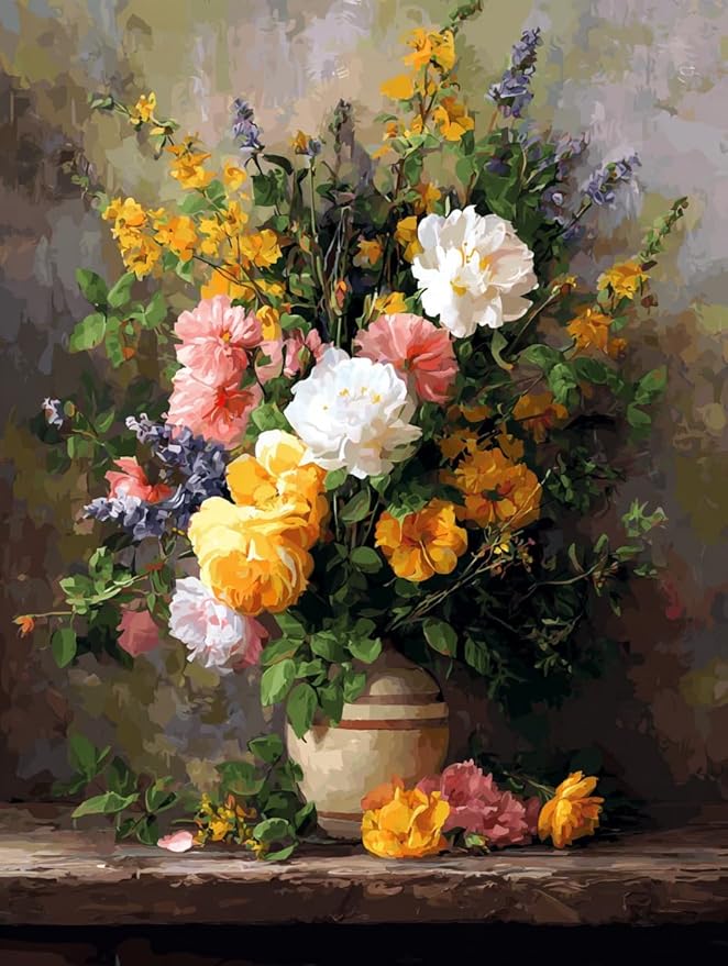 Moohue 14 ct Counted Cross Stitch Kits for Adults Flowers Cross Stitch Patterns Stamped Printed Cross Stitch Kits (Flowers 13)