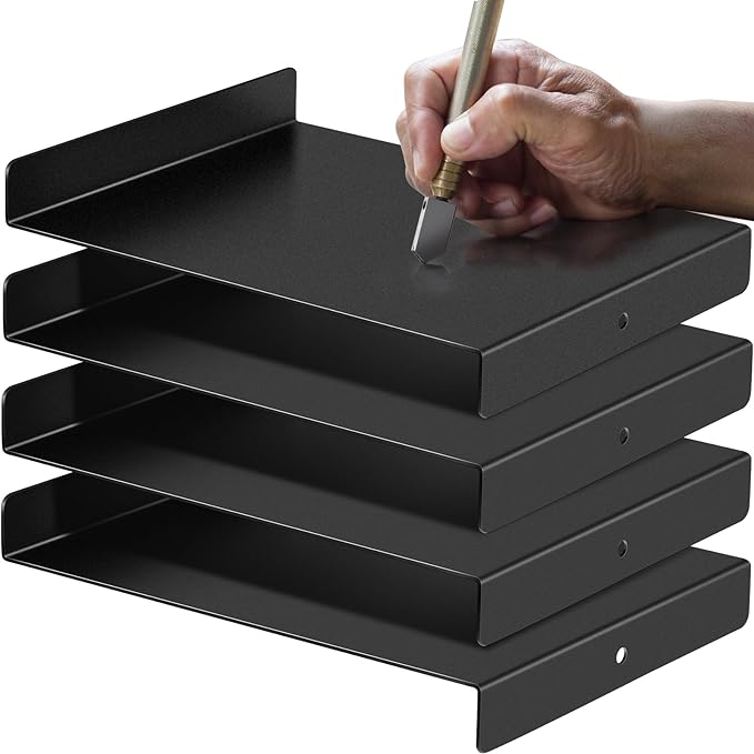 Suzile Bench Hook Metal Inking Plate Linoleum Printmaking Block Stop Ink Plate Printing Supplies Linocut Carving Tools for Block Printing Wood Carving, 9 x 7 x 1 Inches(2 Pcs)