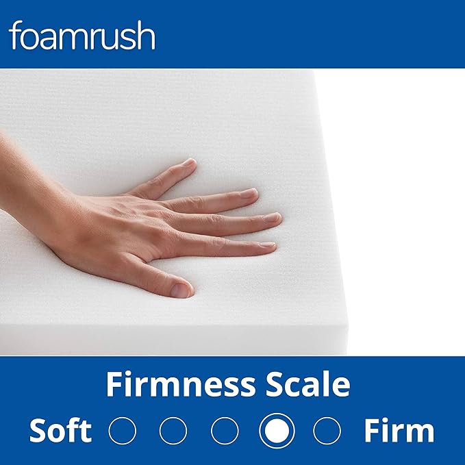 FoamRush 9" H x 24" W x 24" L Upholstery Foam Cushion High Density (Chair Cushion Square Foam for Dinning Chairs, Wheelchair Seat Cushion Replacement)