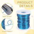 uxcell 16 Gauge / 1.5mm Anodized Aluminum Wire for Jewelry Craft Making, 102 Feet Bendable Flexible Wire for DIY Home Decor Gardening Sculpture, Blue