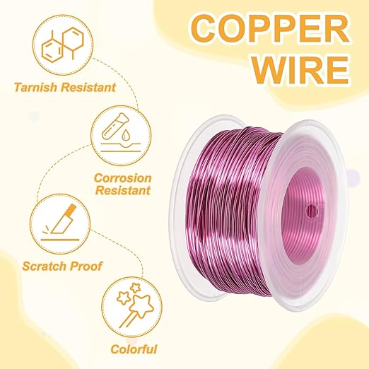 uxcell 18 Gauge / 1mm Anodized Aluminum Wire for Jewelry Craft Making, 102 Feet Bendable Flexible Wire for DIY Home Decor Gardening Sculpture, Dark Pink