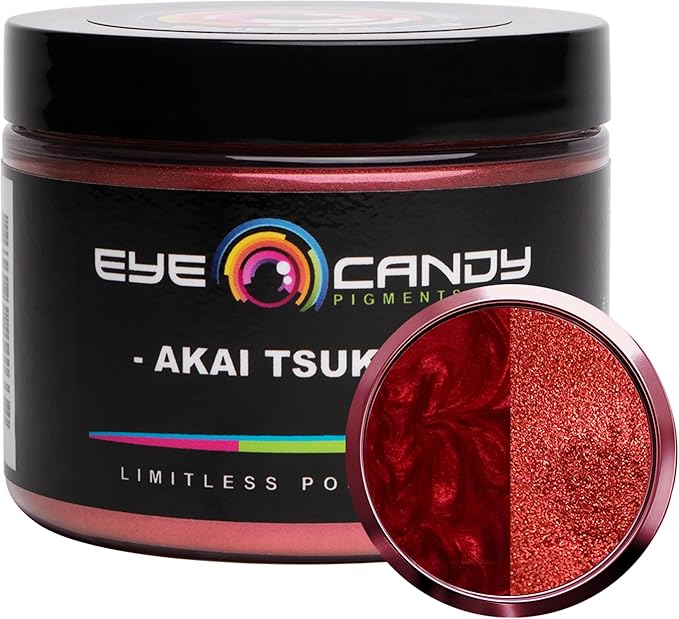 Eye Candy Pigments Premium True Red Mica Powder - Akai Tsuki Red (50gr) - for Epoxy, Resin, Soap, Paint, Woodworking, Acrylic Pouring, Bath Bombs, Fishing Lures - DIY Arts and Crafts Additive
