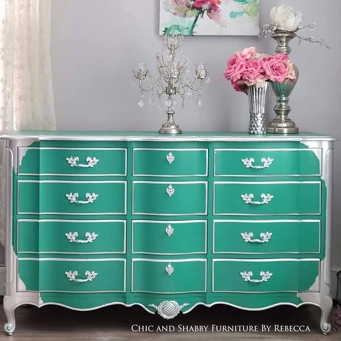Dixie Belle Paint Company Chalk Finish Furniture Paint - Mermaid Tail (32oz) - Matte Aqua Green Chic Chalk Mineral DIY Furniture Paint