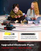 WhalesBot Rocky Smart Robot Car Coding & Remote Control Kit for Kids 8-16, STEM, Modular/Scratch/Python/C Programming, Educational Engineering Science Toy Set