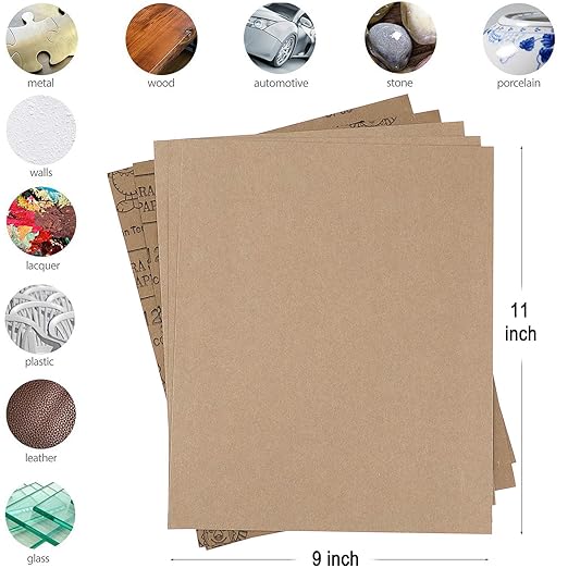 9x11 inch 5 Sheets Sandpaper, Wet or Dry 12000 High Grit Extra Fine Sand Paper, Silicon Carbide Waterproof Abrasive Pads for Automotive Sanding, Wood Turing Finishing, Metal Furniture Polishing