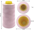 Tortoise 4 Cones of 3000 Yards Each Spool Thread for All Purpose, Serger, Overlock, Quilting, Sewing Machine - 100% Polyester, Light Pink