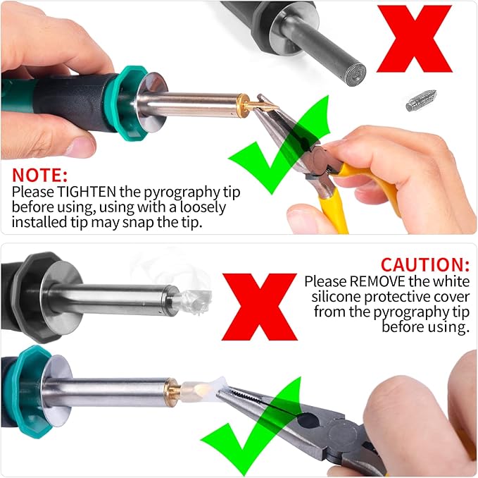 YIHUA 930-IV Pyrography Wood Burning Pen Kit Adjustable Temperature, Power Switch, Heat Deflector, Rubber Grip with 10 Pyrography Tips, 2 Wood Pieces, Flip-Up Pen Stand, for Woodburning DIY Crafts