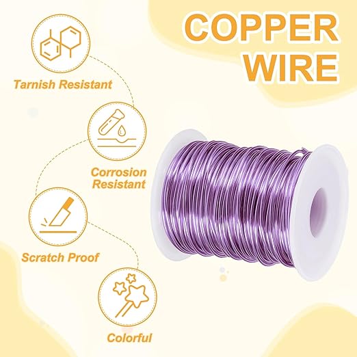 uxcell 16 Gauge / 1.5mm Anodized Aluminum Wire for Jewelry Craft Making, 102 Feet Bendable Flexible Wire for DIY Home Decor Gardening Sculpture, Light Purple