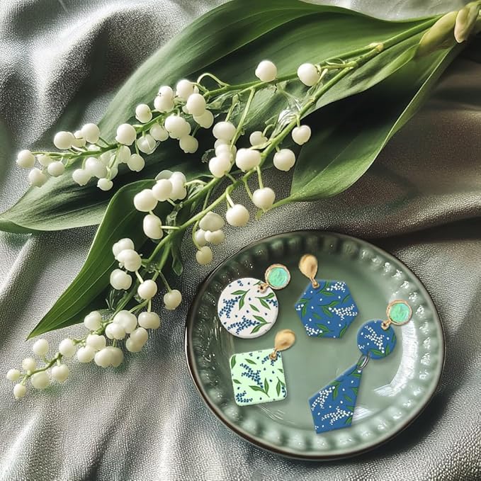 CHGCRAFT Lily of The Valley Polymer Clay Texture Sheets Flowers Silicone Texture Stamp Clay Texture Mat Modeling Pattern Pad Texture Sheets for Polymer Clay Jewelry and Clay Earrings Tools