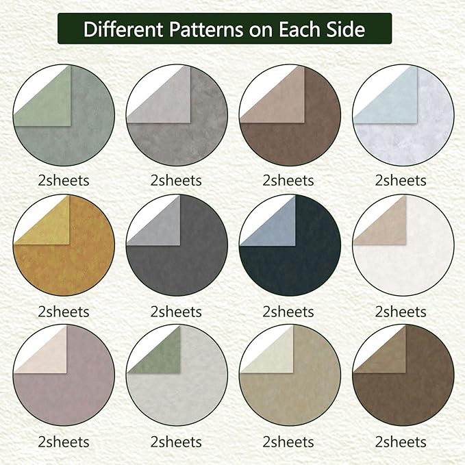 Scrapbook Paper 12x12 Solid Colors, 24 Sheets Earth Tones Crafting Papers, Double-Sided Patterned Decorative Paper Assorted Colors for Origami Classroom Crafting Projects (Earth Tone, 12x12 in)