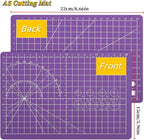 A5 Self-Healing Cutting Mat, Small Cutting Mat, Professional Double Sided Durable Cuttings Mats, Great for Hop Scrapbooking, Quilting, Fabric, Sewing Craft Projects (Mixed Colors, A5)
