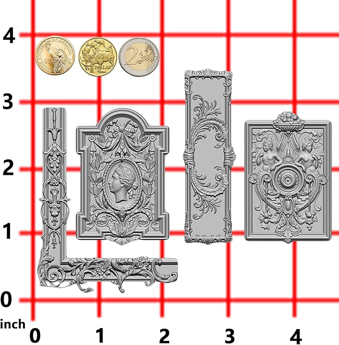 Art Mold for Polyclay Air Dry Clay Plaster, Frame and Plaque