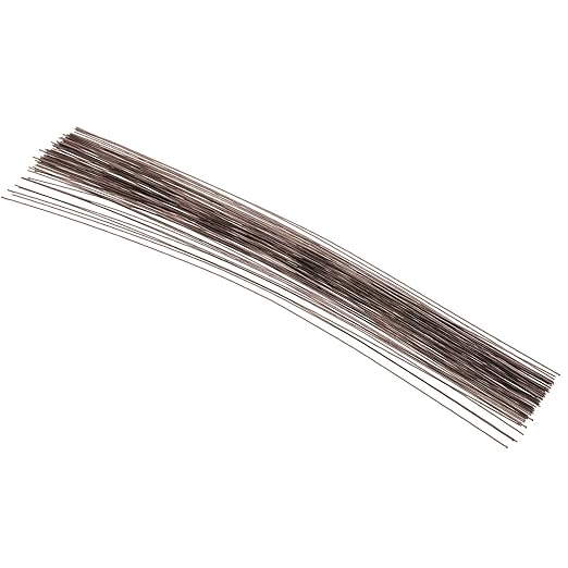 PATIKIL 22 Gauge 16" Floral Stem Wire, 100 Pcs Paper Wrapped Iron Artificial Flower Stem Accessories for DIY Bouquet Stem and Craft Decoration, Brown