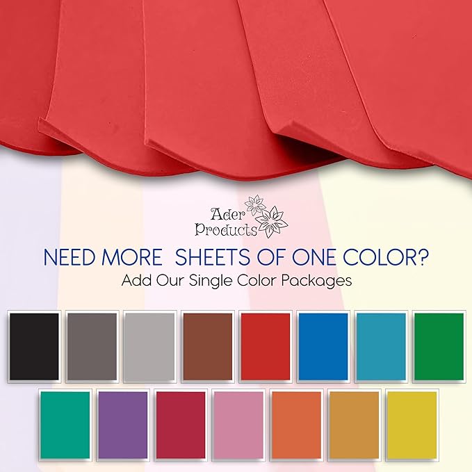 Red EVA Foam Sheets for Crafts, 9 x 12 Inch, 2mm Thickness, 15 Pack – Ideal for DIY Arts and Crafts, Foam Paper for Kids, Cosplay and Costumes