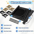 Jigsaw Puzzle Mat Roll Up, Portable Saver Pad 53” x 35” Up to 3000 Pieces, Puzzle Matt Rollup with Non-Slip Rubber Bottom & Smooth Top. (6 Sorting Trays & 1 Storage Bag)