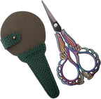 Embroidery Scissors W/Cover Sharp Tip Sewing Crafting Scissor for Needlework Threading Craft Artwork DIY Tools, Vintage Rainbow Mini Shears