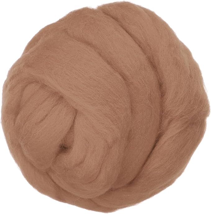 PATIKIL Wool Roving Yarn, 80G/2.82OZ Soft Felting Wool Pure Chunky Roving Yarn Bulk for Needle Felting Knitting Blanket Spinning Weaving DIY Craft, Dark Khaki