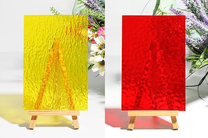 Lanyani 26 Sheets Transparent Stained Glass Sheets Packs for Art Crafts, Textured Bright Color Variety Translucent Cathedral Art Glass Sheets for Mosaic Glass DIY Projects, 4x6 inches