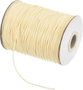 MECCANIXITY Waxed Cord 1mm Waxed Polyester Cord 175 Yard Wax String for Bracelet Making,Necklaces, Beading,Jewelry Making and DIY Crafts(Beige)