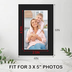 Prudiut 15 Pack 4x6 Black Picture Mats, Frame Mattes for 3x5 Pictures Display Photo Frame Mat Core Bevel Cut Mat Board Show Kit for Photos, Prints, Artworks