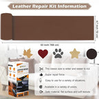 Leather Repair Tape, 4.7x63 inch Leather Patches for Furniture, Self Adhesive Leather Repair Patch for Sofas, Couches, Leather Covers, Seats, Chairs, Vinyl Repair Tape Dark Gray
