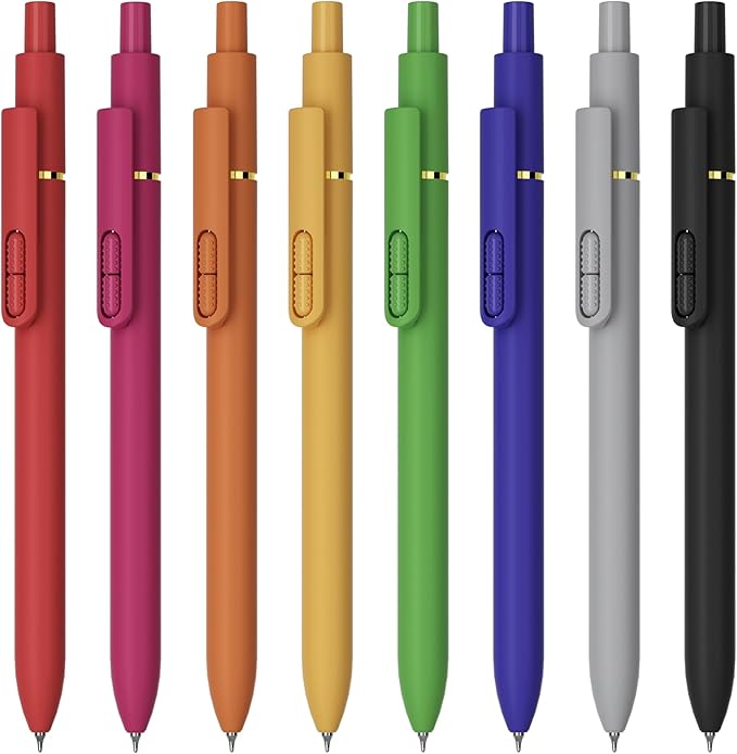 inkipen- 8 Pack Pens, Gel pens Black Ink, Fine Point(0.5mm),Quick-Drying Smooth Writing,School and Office Supplies