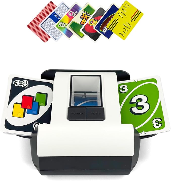 Automatic Card Shuffler,2000mAh Rechargeable Battery,2 Deck,Ultra Quiet Electric Card Shuffler Machine for Poker,Bridge,Blackjack,Skip-Bo,Phase 10,Casino Nights&Family Games (Black)