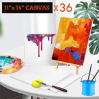 ESRICH Stretched Canvas for Painting 11x14 Inch, 36 Pack Blank Canvas -5/8 in Profile Primed Cotton White Canvases for Painting for Oil & Acrylic Paint