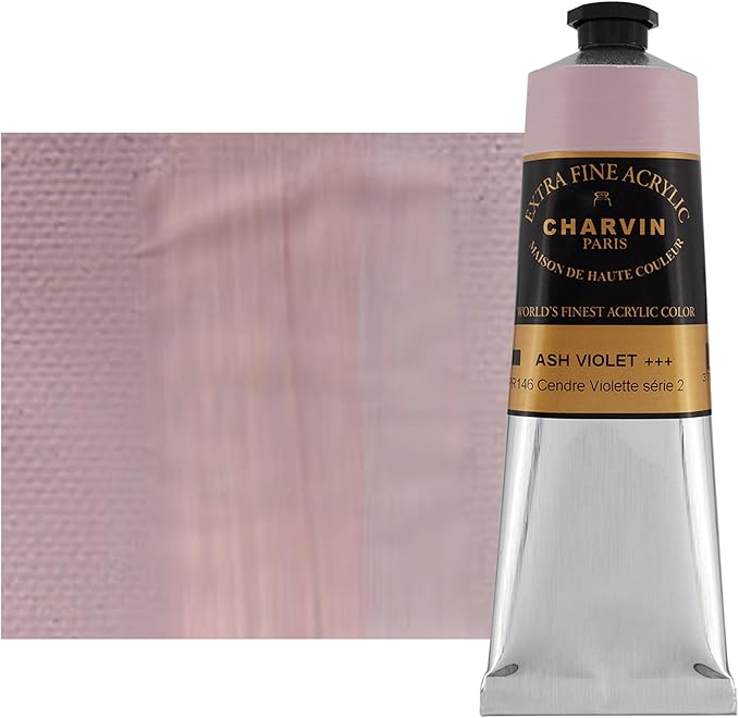 Charvin Extra Fine Professional Acrylic Paint - Ash Violet, 150ml Tube, Triple-Milled, Lightfast Pigments, Open Stock Artist Acrylic Paints in Nature-Inspired Hues