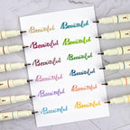 WRITECH Arts Sign Brush Pen Brush Tip Marker Felt Tip Water Based Ink Color Pens 12 Assorted Vintage Colors Great for Lettering Journaling Calligraphy (Vintage)