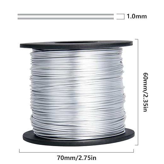 328 Feet Aluminum Craft Wire, 18 Gauge Silver Bendable Soft Metal Aluminum Wire Roll Bulk for DIY Crafts Sculpting Jewelry Making