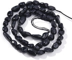 Black Tourmaline Pebble Nugget Oval Free Tumbled Stone 6-8mm Natural Gemstone Loose Beads Approx 15.5 inch for DIY Jewelry Making