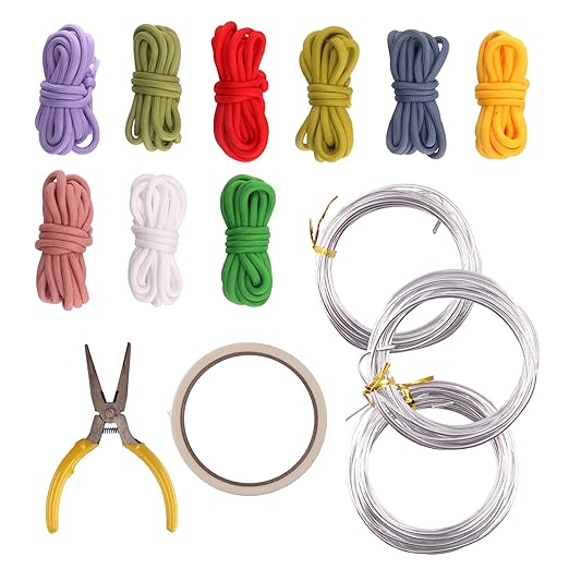 BoFUN DIY Flower Craft Kit for Adults Teens - Floral Wire Art Craft Set with 18 Templates, Wire, Knit Rope | Wedding Party Favors, Women Birthday, Mother’s Day Gifts, Handmade Home Decor (Floral)