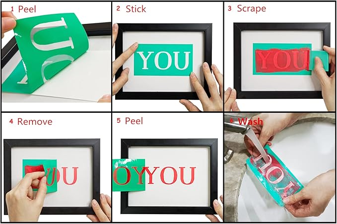 JAJADO Self Adhesive Christmas Silk Screen Stencils 9 Pcs, Winter Holiday Xmas Screen Print Transfers Chalk Mesh Stencils for Painting on Wood, Fabric, Glass, Pillow, Card, DIY Christmas Decoratio