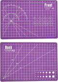 A5 Self-Healing Cutting Pads, Small Cutting Mat, Professional Double Sided Durable Cutting Mat, Great for Hop Scrapbooking, Quilting, Fabric, Sewing Craft Projects (Purple, A5)