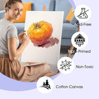 ESRICH 12x16 Stretched Canvas for Painting, 8 Pack Blank Canvases for Painting -5/8 in Profile Primed Cotton Painting Canvas for Oil & Acrylic Paint