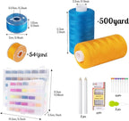 ilauke 60 Colors Sewing Thread, 144 Pcs Prewound Bobbins, 400 Yards Per Yards Threads, Sewing Thread Kit Supplies for Universal Machines, Emergency and Travel DIY Hand