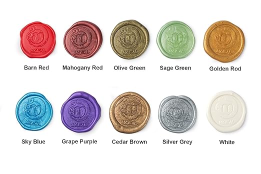 Mceal Sealing Wax Stick with Wick Flower De Luce of France Retro 10 Pieces Pack(Sky Blue)