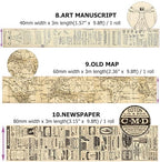 10 Rolls (Totally 98ft/30m) Vintage Washi Tape Set, Masking Tape Nostalgic Style Decor Sticker for DIY Craft Scrapbooking Bullet Journal Planner Gift Wrapping